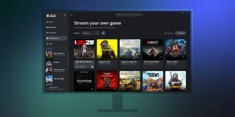 Xbox PC app now lets you stream your purchased games, even if they’re not on Game Pass image