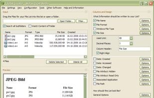 List with grouping of files in directories