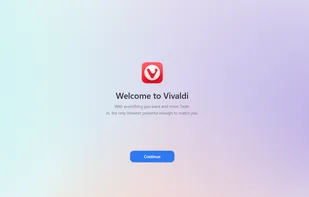 Vivaldi on desktop Welcome screen