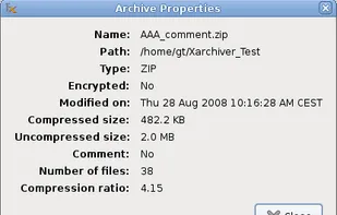 Archive properties