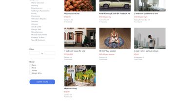 Browse, search and filter marketplace listings