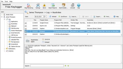 Iwantsoft Free Keylogger screenshot 1