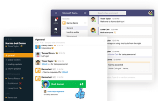 Works in Slack and Teams