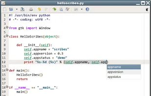 Scribes code completion