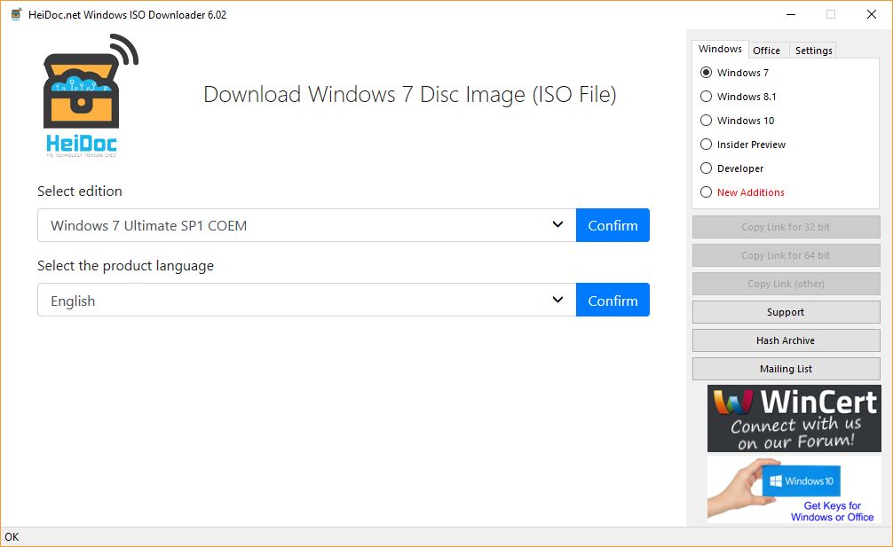Window downloader. Windows iso downloader. wincert. windows image.