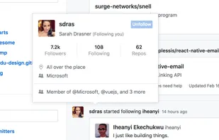 GitHub Hovercard screenshot 1