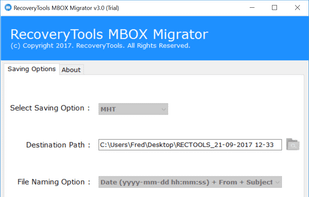RecoveryTools MBOX Migrator screenshot 2