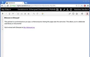 Etherpad running on Sandstorm