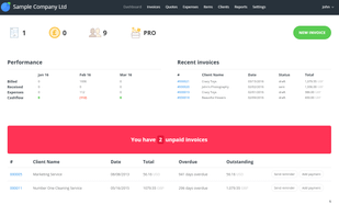 InvoiceBerry Dashboard