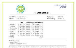 Etz Timesheets screenshot 1