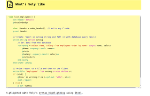 Look and feel of a Vely program