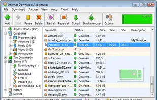 The Internet Download Accelerator window