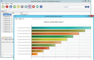 Log Parser Studio supports graphical analysis of tables, for example, as bar charts