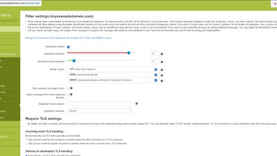 Change the filter settings to best protect your domain from spam and viruses. EuropeanMX offers you countless possibilities for this (block list, filter rules, thresholds, file restrictions, etc.).