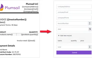 Auto-generated web forms for each document template