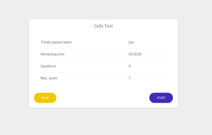Screen before running the test.