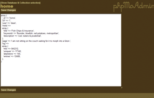PhpMoAdmin screenshot 2