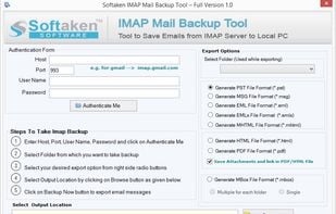 Softaken IMAP Mail Backup Tool screenshot 1