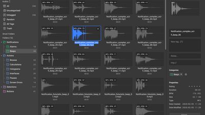 audio manager, sound effect preview, view in waveform, and playback in different speed 