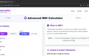 Advance BMI calculator