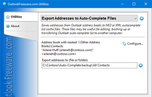 Export Addresses to Auto-Complete Files screenshot 1