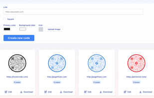 QR code management dashboard