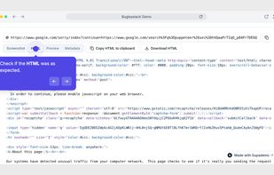Check if the HTML was as expected.