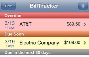 BillTracker screenshot 1