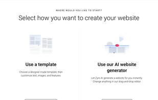 Zyro AI Website builder