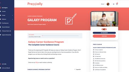 Preppally career guidance program view