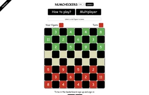 Numcheckers. Singleplayer. Browser