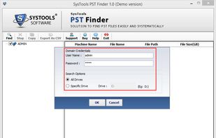  Type the details of the domain server like “User Name” and “Password”  and click on “Ok” button to access into various machines which are connected with it.