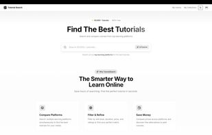 tutorialsearch.io Homepage light mode