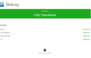 An example status page created with Statusy. 