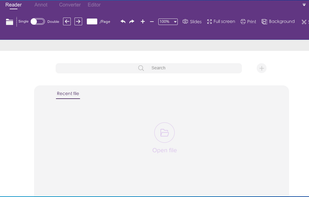 Interface displayed at startup