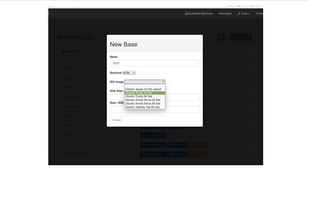 New machine template
Providing the ability for the admin user to manage VM from templates.