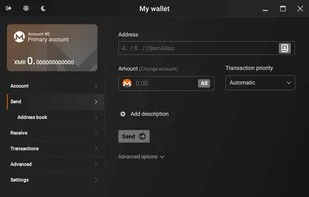 Monero GUI Wallet screenshot 1