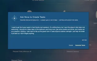A view where you can write tasks in everyday language and have them turned into organized tasks.