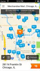Search for parking nearby and compare rates
