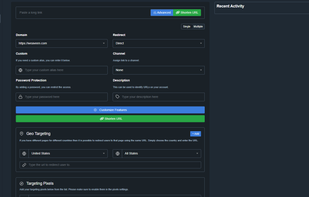 User Logged in - URL Dashboard
