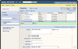 DabbleDB screenshot 1