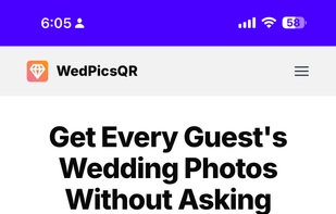 WedpicsQR Landing Page