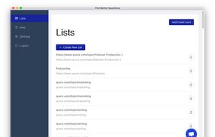 View the lists you created so far