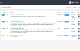 Server to server tracking postback/callback