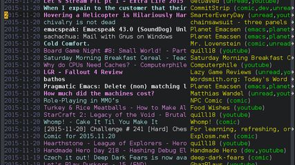 Elfeed Emacs Web Feed Reader screenshot 1