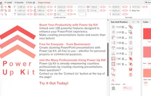 Free PowerPoint add-in for Windows with 100+ Features: align, resize, clean up.
