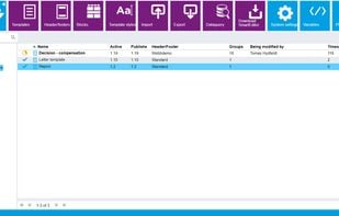 Templates centrally managed in template management software