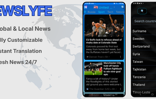 NewsLyfe main features overview: global/local news, customization, and instant translation.