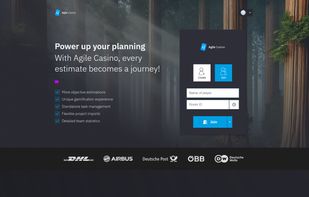 The homepage lets you create
or join a game. The design is
clean and easy to use