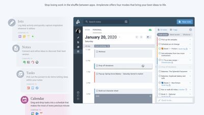 Block out your time and get things done using the Calendar Mode.

Syncs with your favorite external calendars biderectionally.